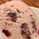 a scoop of strawberry ice cream